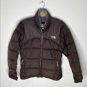 THE NORTH FACE Brown Goose Down Filled Puffer Jacket Size Small